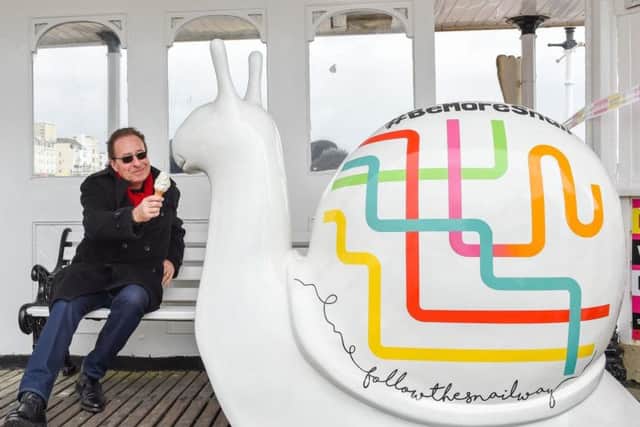 Peter James is sponsoring his very own snail for Snailspace later this year (Photograph: Vervate)