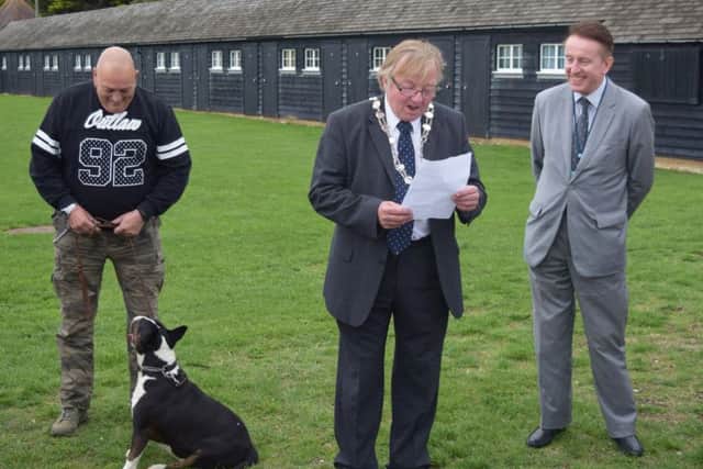 ADC Chairman Cllr Alan Gammon, Cllr Wotherspoon and a local dog owner. Picture contributed