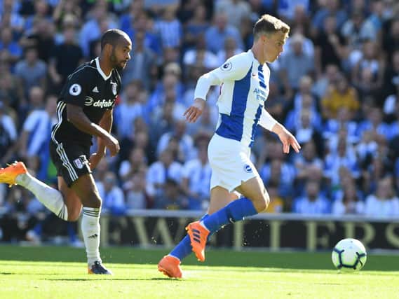 Solly March races clear before firing over against Fulham on Saturday. Picture by PW Sporting Photography