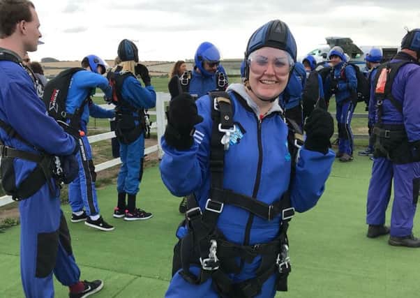 Laura Pothecary took on the skydive for the UK Sepsis Trust