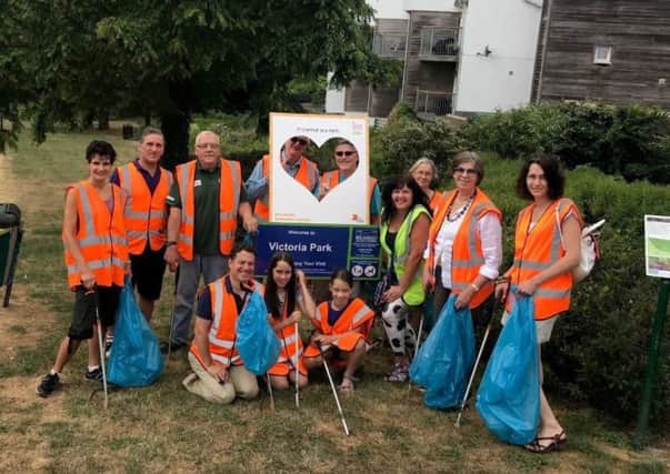Councillors and volunteers at a previous litter pick event
