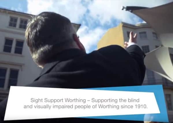 Sight Support Worthing president Bob Smytherman in a scene from the short film made by Joe Butcher