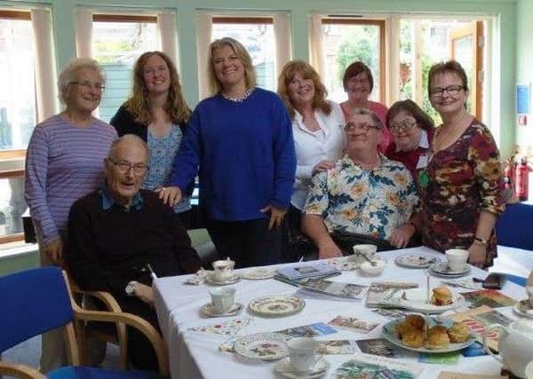 Veronica Arthur (fourth from left) visits the reading friends group