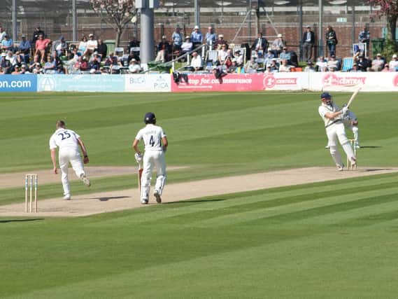 Ollie Robinson in action at Hove