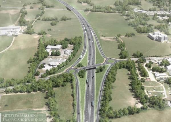 Artist's impression of what a new junction at Crossbush would look like