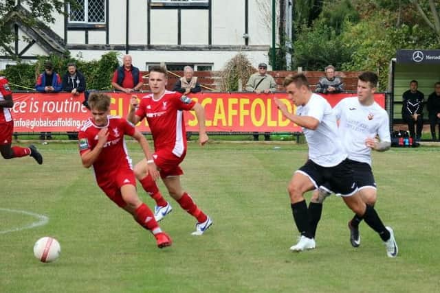 Pagham battle against Whitehawk / Picture by Roger Smith