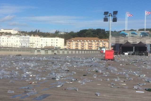 The rubbish left on Hastings Pier. Picture: Mark Dyson