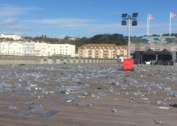 The rubbish left on Hastings Pier. Picture: Mark Dyson