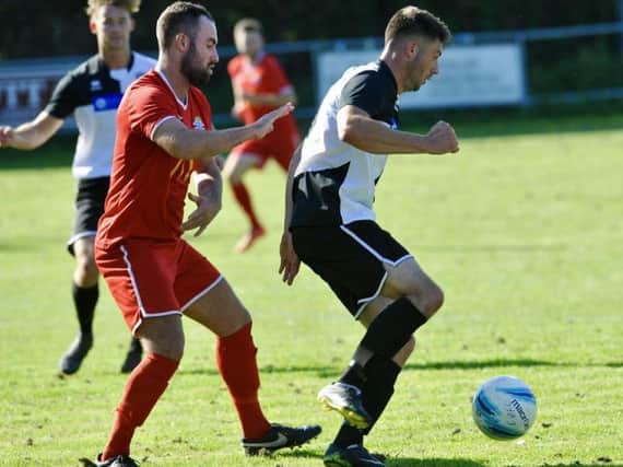Dan Huet hit his first East Preston hat-trick in the win at Eastbourne United. Picture by Stephen Goodger