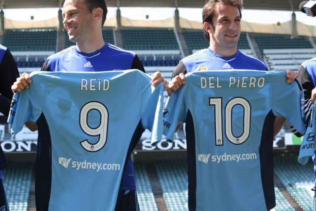 Paul Reid pictured with Italian legend Alessandro Del Piero at Sydney