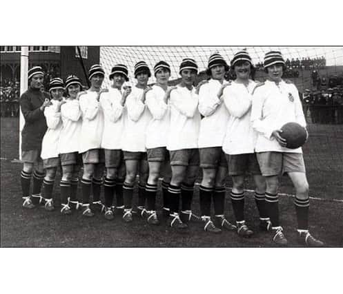 Players from Dick Kerr's Ladies in 1921, one of the first association football teams SUS-181109-120224001
