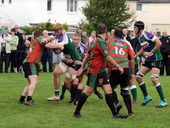 Scott Barlow on the charge for Bognor against Millbrook / Picture by Kate Shemilt