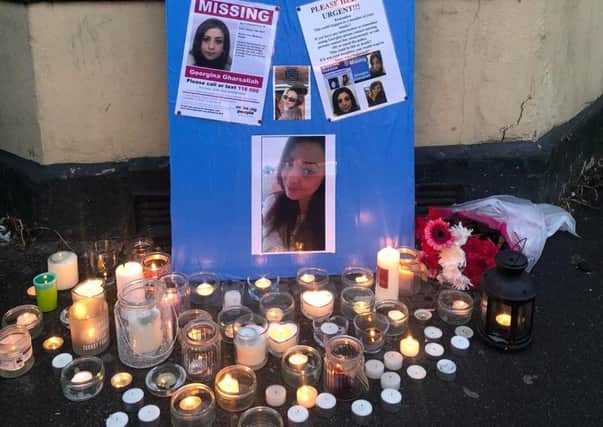 candlelit vigil for missing Georgina Gharsallah