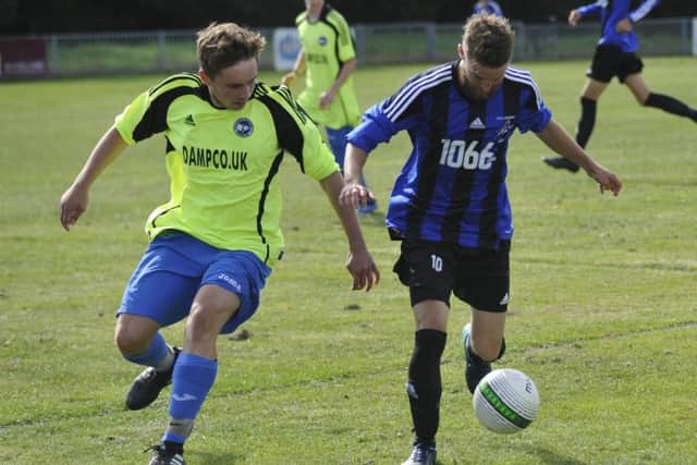 Alan Foster on the ball during Hollington's 4-2 victory.