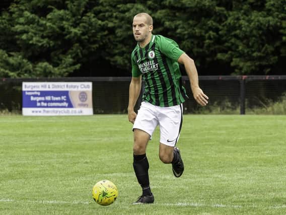 Dan Beck's superb goal ensured Burgess Hill Town picked up a point away to Folkestone Invicta. Picture by Chris Neal.