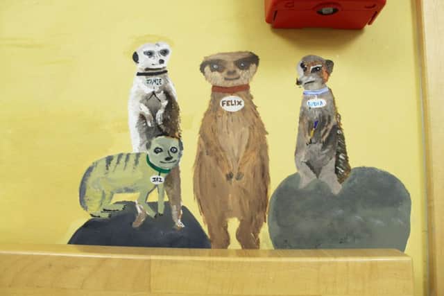 Meerkats appear in the mural
