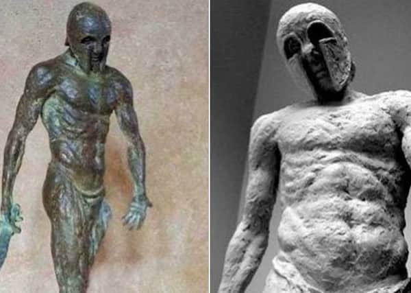 The ancient Greek bronze statue which has been stolen. Photograph: Sussex Police