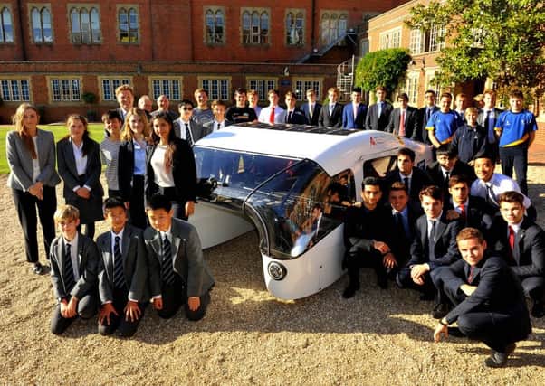 Ardingly College built and manufactured a solar car which is now going to become the first ever to represent the UK and Northern Ireland in the European Solar Challenge. Pic Steve Robards SR1824697 SUS-180918-153927001