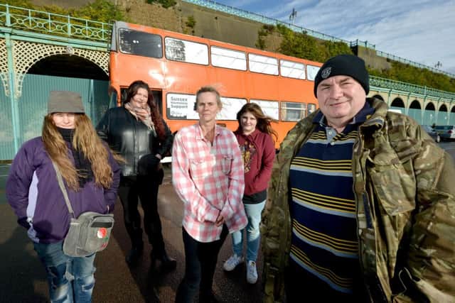 Jim Deans and volunteers at Sussex Homeless Support with the night-shelter bus
