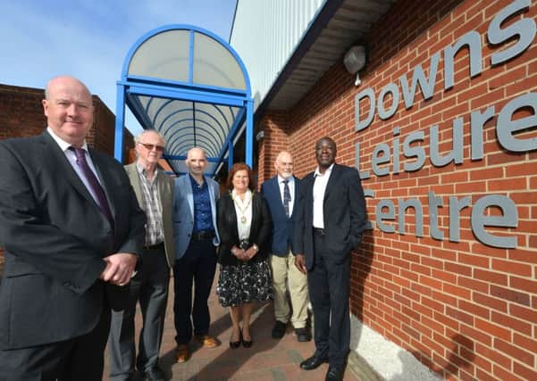 New healthcare hub for Seaford welcomed:  Andy Smith, Leader of Lewes District Council, Tony Nicholson (Seaford East), Duncan Kerr, CEO, Wave Leisure Trust, Linda Wallraven, Mayor of Seaford, Julian Peterson (Seaford East) and Sam Adeniji (Seaford South). photo by Cripps Photography