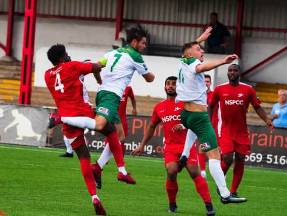 Bognor on the attack at Carshalton, where they drew 1-1 / Picture by Tommy McMillan