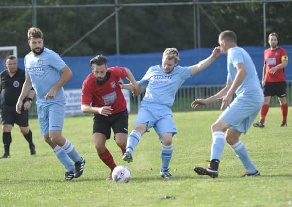 Action from the East Sussex League Premier Division match between Rye Town and Robertsbridge United. Pictures by Simon Newstead