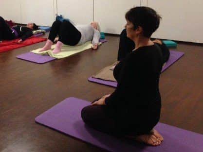 Amanda Zaninetti teaching a Yoga for ME class  (Photograph: Sussex ME Society)