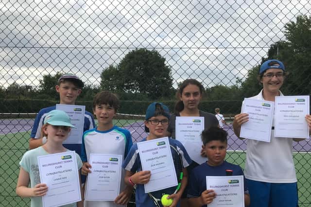 A number of Billingshurst Tennis Club members show off their accolades
