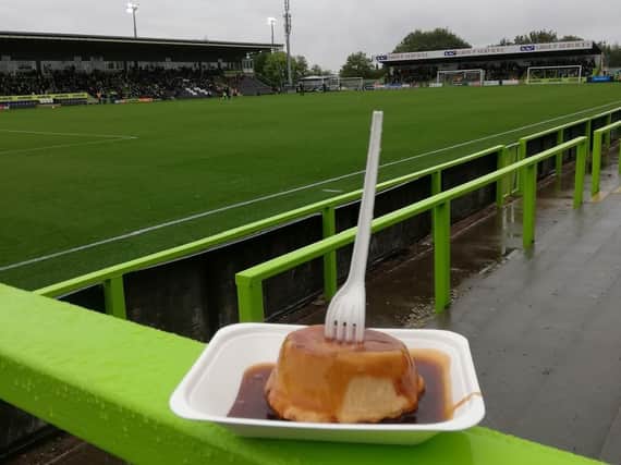 Forest Green Rovers Quorn pie. Very tasty by all accounts. Photo by Reds fan Matt Harrison.