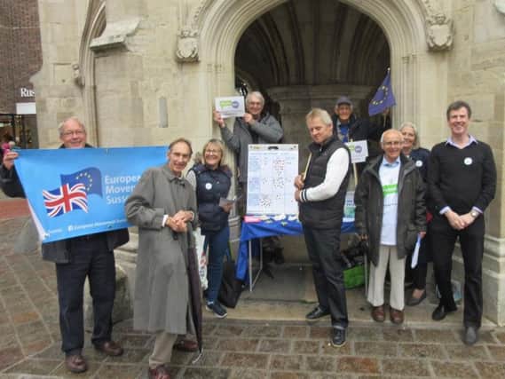 Joined by colleagues from Brighton and Worthing, participantsasked the public for their opinion about the effect of a no-deal Brexit or a negotiated Brexit and whether or not they supported the call for a Peoples Vote. Picture contributed