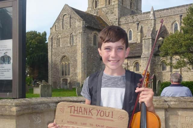 Matthew English has been impressing residents in Shoreham and Lancing with his busking