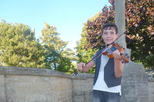 Matthew playing the violin