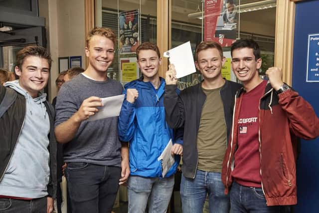 Students at Peter Symonds College celebrate their results