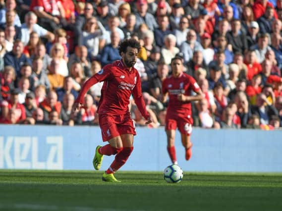 Mo Salah in action against Brighton. Picture by PW Sporting Photography