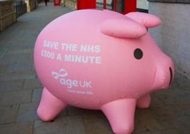 The inflatable pig will be in Horsham today to highlight the social care funding crisis