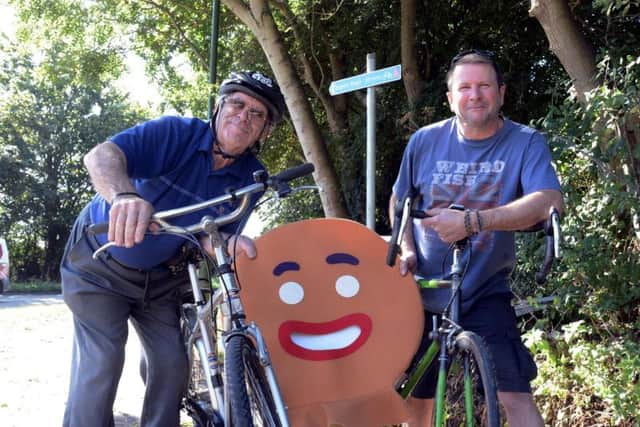 Andrew Sleeman right, and Liam Connell organizers of the fancy dress charity bike ride. Picture: Kate Shemilt