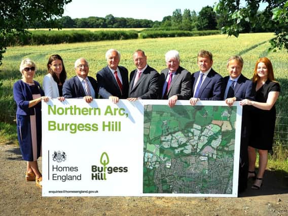 Councillors with Homes England representatives at the Northern Arc site in July. Picture: Steve Robards