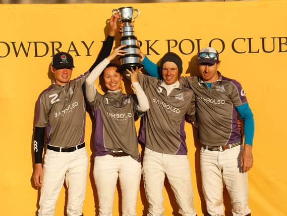 The Farewell Cup is held aloft / Picture by Clive Bennett - www.polopictures.co.uk