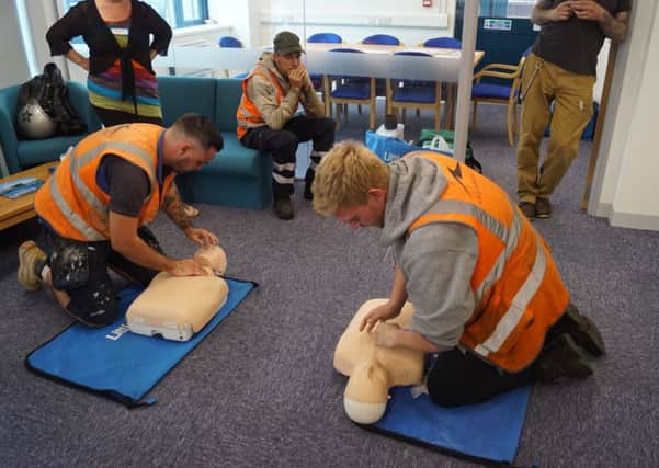 Staff learned basic CPR as part of the first aid at work training