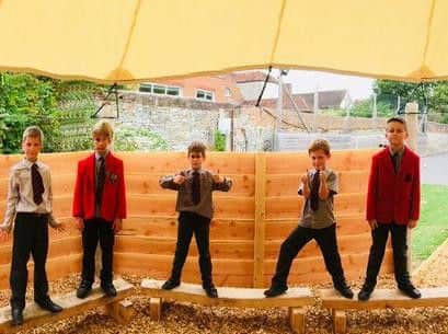 Prebendal School pupils in new outdoor classroom. Picture contributed