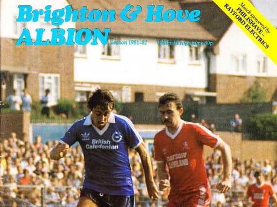 The front cover of the programme when Albion met Manchester City in 1981