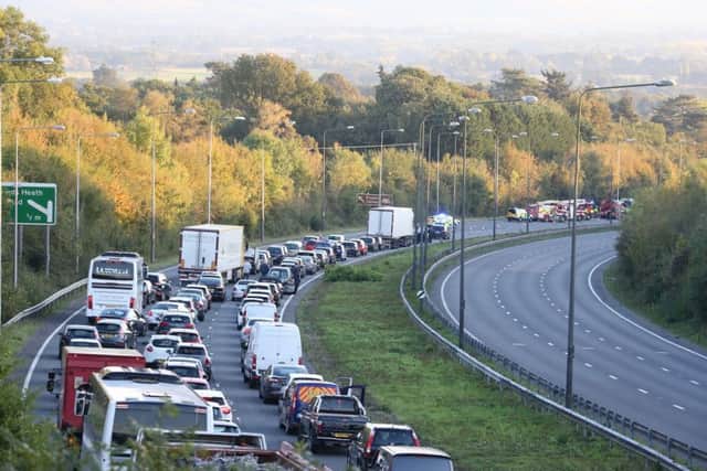 The collision caused long tailbacks