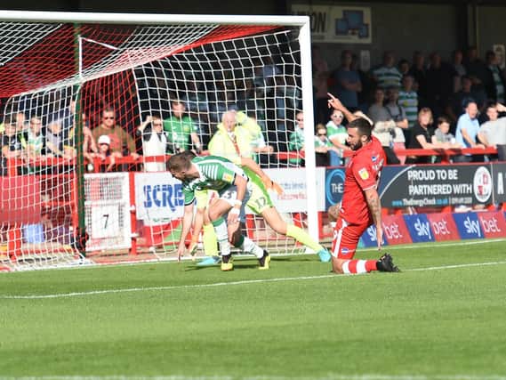 Ollie Palmer scores for Crawley Town