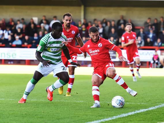 Luke Gambin in action against Yeovil Town. Picture by Liz Pearce