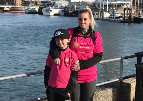 Natasha-Leigh Stewart and son Alfie, 8, took part in the Portsmouth Seafront Walk of Hope