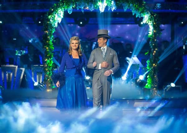 Susannah Constantine and Anton Du Beke on Strictly Come Dancing. Photo: BBC SUS-180110-100557001