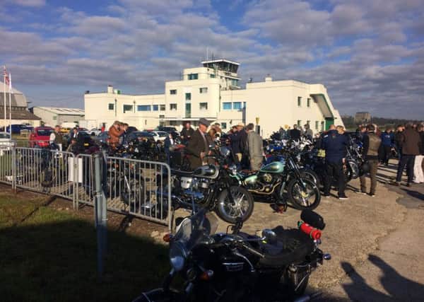 The start of the West Sussex Distinguished Gentleman's Ride, at Shoreham Airport