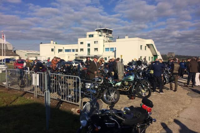 The start of the West Sussex Distinguished Gentleman's Ride, at Shoreham Airport