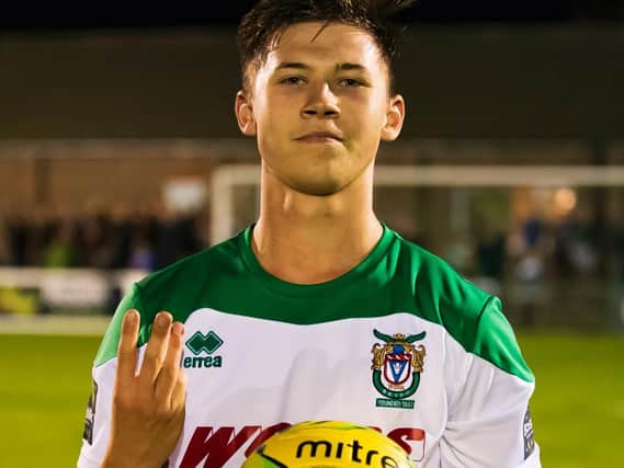 Bognor Regis Town's hat-trick hero Tommy Scutt. Picture by Tommy McMillan