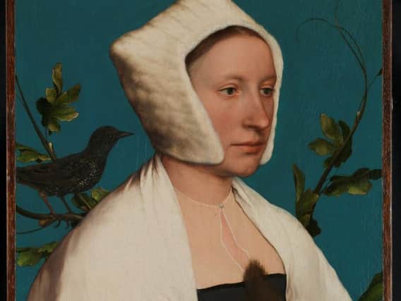 A Lady with a Squirrel and a Starling, by Hans Holbein the Younger